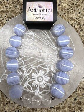 Blue Lace Agate & Clear Quartz Vitality Bracelet